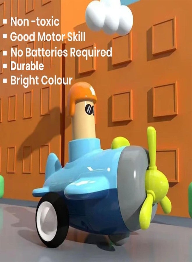 GRAPHENE Push N Go Airplane Aeroplane Toy Friction Powered Racing Car Toys for Baby 1+ Years Unbreakable 360° Head Rotation Press & Go Transport Vehicles Gifts for Kids Boys Girls Toddlers - Image 3